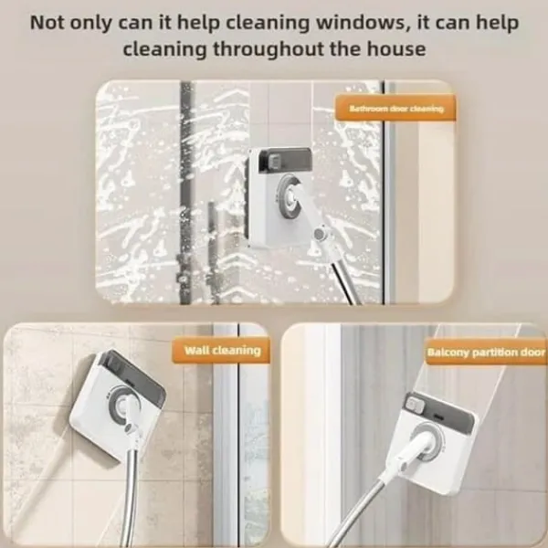Rengøringsudstyr>OBOSOE dobbeltsidet vinduespudser til højhuse – udtrækkelig U-formet teleskopstang til vinduespudsning