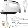 OBOSOE elektrisk mixer / elektrisk håndmixer – 7 hastigheder med 6 tilbehør i rustfrit stål, piskeris til bagning, kager, fløde Clearance