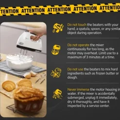 OBOSOE elektrisk mixer / elektrisk håndmixer – 7 hastigheder med 6 tilbehør i rustfrit stål, piskeris til bagning, kager, fløde Clearance