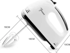 OBOSOE elektrisk mixer / elektrisk håndmixer – 7 hastigheder med 6 tilbehør i rustfrit stål, piskeris til bagning, kager, fløde Clearance