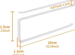 OBOSOE hvid selvklæbende hængende metalopbevaringshylde – 4-pak dørskabshylde til køkkenpapir, plastfolie og karklude Discount