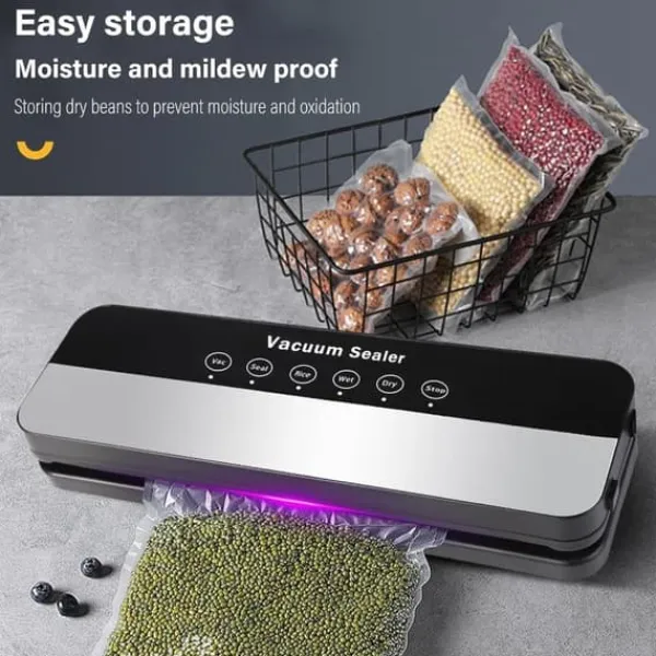 OBOSOE 5-i-1 vakuumforsegler og varmeforsegler – vakuumforsegler til opbevaring af tør og fugtig mad Clearance