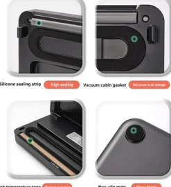 OBOSOE 5-i-1 vakuumforsegler og varmeforsegler – vakuumforsegler til opbevaring af tør og fugtig mad Clearance