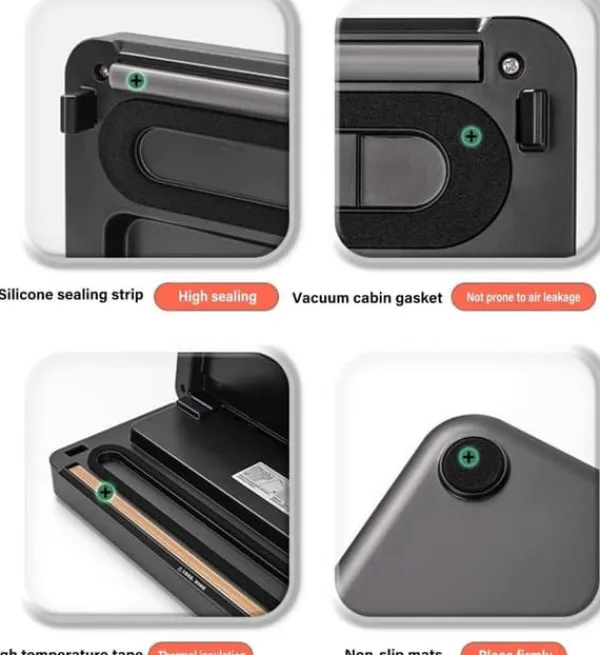 OBOSOE 5-i-1 vakuumforsegler og varmeforsegler – vakuumforsegler til opbevaring af tør og fugtig mad Clearance