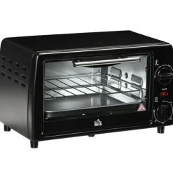 Ovne>OBOSOE 10L miniovn med timer – 750W, 60 min timer, op til 230°C, lille elektrisk ovn med bageplade og grillrist