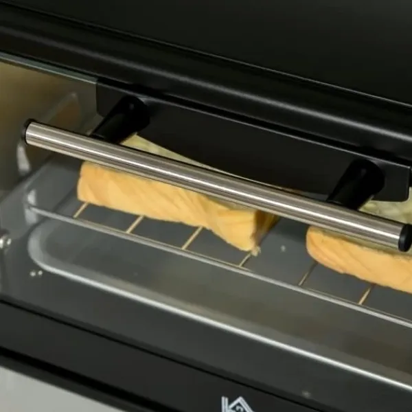 Ovne>OBOSOE 10L miniovn med timer – 750W, 60 min timer, op til 230°C, lille elektrisk ovn med bageplade og grillrist