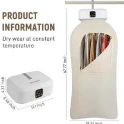 Tørreskab>OBOSOE Mini tørretumbler med timer (480 min) – hurtigtørrende, perfekt til kollegieværelser og små rum