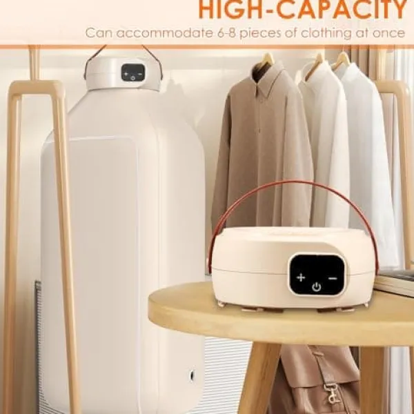 Tørreskab>OBOSOE Mini tørretumbler til små rum – Foldbar og smart med timer, ideel til undertøj og børnetøj