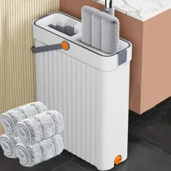 Gulv- & Tæpperengøring>OBOSOE Moppe- og Bucket Set – 4 vaskbare genanvendelige klude, våd- og renseri til alle gulve, vinduer og julegaver