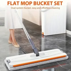 Gulv- & Tæpperengøring>OBOSOE Moppe- og Bucket Set – 4 vaskbare genanvendelige klude, våd- og renseri til alle gulve, vinduer og julegaver