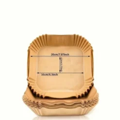 Bagning>OBOSOE 100-Pack Air Fryer Paper - Non-Stick bagepapir til Airfryer, ovn og mikroovn, let at rengøre, tidsbesparende