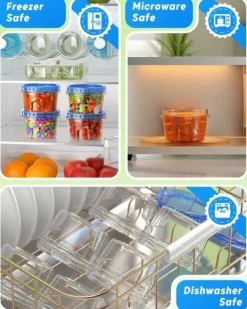OBOSOE 6-pak fryseopbevaringsbeholdere - 500 ml BPA-fri madkasser med skruelåg, mikroovn og opvaskemaskine, genanvendelige suppekasser Best