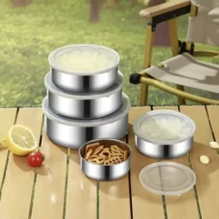 OBOSOE 5-pak opbevaringsbokse med låg - ideel til grøntsager og frugter | Lufttæt madopbevaring - praktisk køkkenorganisering