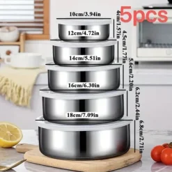 OBOSOE 5-pak opbevaringsbokse med låg - ideel til grøntsager og frugter | Lufttæt madopbevaring - praktisk køkkenorganisering