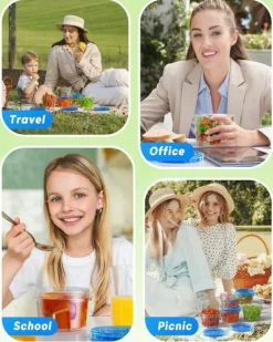 OBOSOE 6-pak runde madkasser 500 ml – BPA-fri, genanvendelig med drejelåg, køleskab og mikroovn Hot