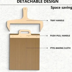 OBOSOE pizzaspade - non-stick overflade, langt håndtag, let at skubbe ind i ovnen, perfekt til overførsel af pizza, tåler opvaskemaskine Best