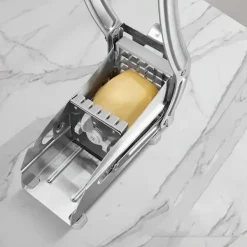 OBOSOE pommes frites i rustfrit stål: grøntsagsskærer og kartoffelskærer med 2 ekstra knive