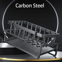 OBOSOE selvskærende sæbesvampholder, vaskehylde i rustfrit stål, køkkenvask afløbshylde med skillevæg, køkkenbordplade arrangør Hot