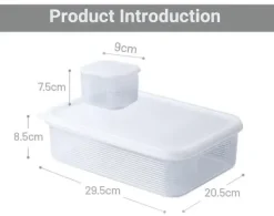 OBOSOE stabelbare kølebokse med låg - Split serveringsbakker og måltidsforberedelsesbeholdere | Gennemsigtige Frustation Kasser til grøntsager Hot