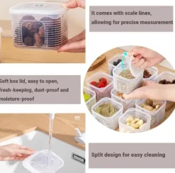 OBOSOE stabelbare kølebokse med låg - Split serveringsbakker og måltidsforberedelsesbeholdere | Gennemsigtige Frustation Kasser til grøntsager Hot