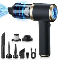 OBOSOE Trådløs Bil Håndholdt Støvsuger - Dobbelt Brug til Bil & Hjem | Bærbar og nem at bruge med trådløs opladning Outlet