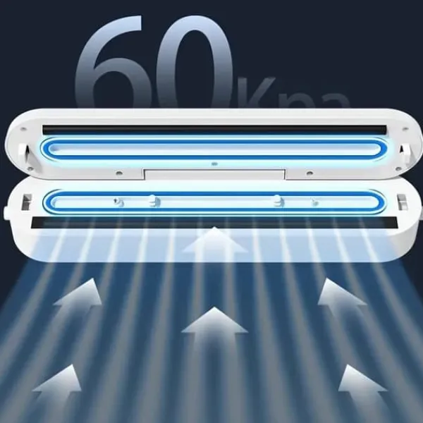 Vakuumpakkere>OBOSOE vakuumforsegler med 10-pak poser – automatisk madforsegler til tør og fugtig mad