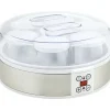 Yogurtmaskiner>OBOSOE yoghurtmaskine – hjemmelavet yoghurtmaskine, 7 glas, rustfrit stål, sølv og hvid, 24cm x 24cm x 13cm