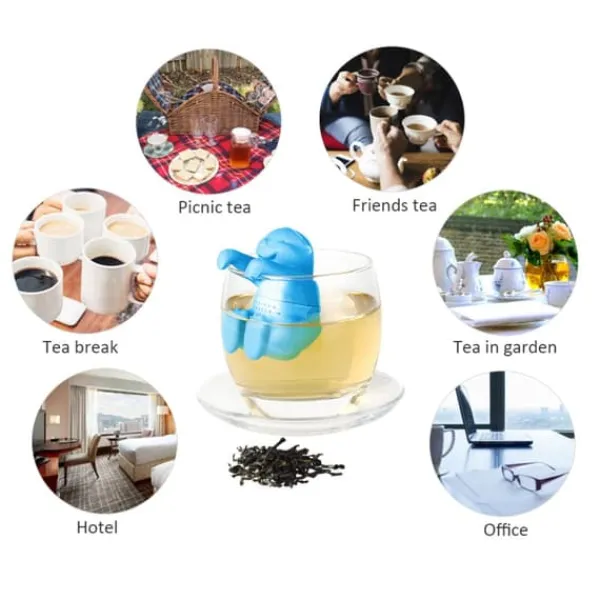 Tefiltre>Odderformet tefilter Sød silikone tesi genanvendelig teinfuser