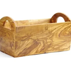 Popcornmaskiner>Oliventræsbeholder til servering af brød og bestik - Hendi 505274