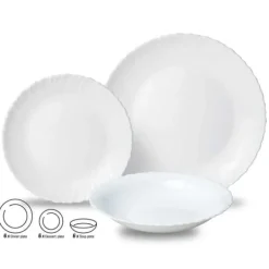 Tallerkener & Bordservicer>OPAL MIDDAGSSET TIL 6 PERSONER 18 STK KINGHOFF KH-1875