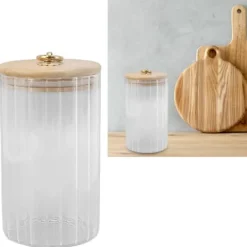 Opbevaring af madvarer, klart glas, fugttæt syltetøjsglas med forseglet låg til te, kaffe, sukker, tørret frugt, 750 ml Sale