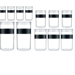 Bodum Opbevaringsdåser>Opbevaringsglas - - PRESSO SET - 12 plastikglas med lufttætte låg