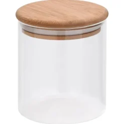 Opbevaringsglas med bambuslåg - 6 stk. 600 ml | Farve: Gennemsigtigt glas | Størrelse: 600 ml Clearance