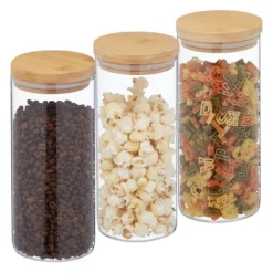 Opbevaringskrukke sæt, 22x10 cm, Transparent Sale