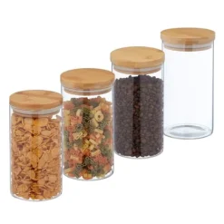 Opbevaringskrukke sæt, 18x10 cm, Transparent Discount