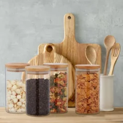 Opbevaringskrukke sæt, 18x10 cm, Transparent Discount