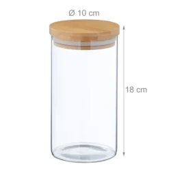 Opbevaringskrukke sæt, 18x10 cm, Transparent Discount