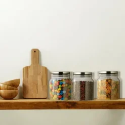 Opbevaringskrukker, 3 stk., 14x12 cm, Transparent Outlet