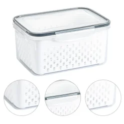 Opbevaringskurvkasse - gennemsigtig beholder til frugt, grøntsager og køkkenudstyr - 3300ML New