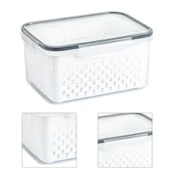 Opbevaringskurvkasse - gennemsigtig beholder til frugt, grøntsager og køkkenudstyr - 3300ML New