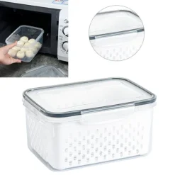 Opbevaringskurvkasse - gennemsigtig beholder til frugt, grøntsager og køkkenudstyr - 3300ML New