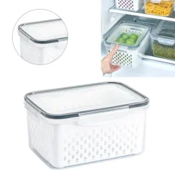 Opbevaringskurvkasse - gennemsigtig beholder til frugt, grøntsager og køkkenudstyr - 3300ML New