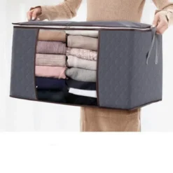 Opbevaringsposer Til Hjemmet>Opbevaringspose til lagner, tæpper, tøj Grå 60x43x35 cm 2-pack