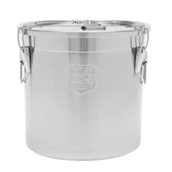 Beholdere Til Madopbevaring>Opbevaringsspand, Rustfrit Stål, Højkvalitets Tætning,33L