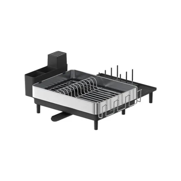 Opvaskeafløb med bestikholdere sølv-sort Best