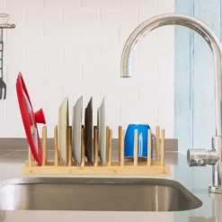 Opvaskestativer & Tørrestativer>Opvaskestativ, Bambus, 12x12.5x40 cm, Natur