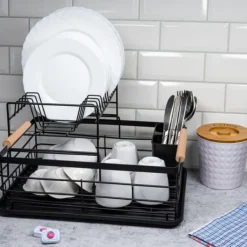 Opvaskestativ i to niveauer Aftapningsplade 43x32x27cm KINGHOFF KH-1796 Online