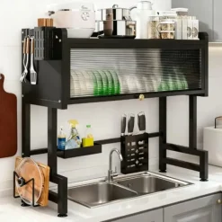 Opvaskestativer & Tørrestativer>Opvaskestativ, Over-Sink Design, Justerbart og Robust,2 lag længde 85cm