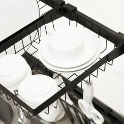 Opvaskestativ, stål, 93x30x52 cm, sort Sale