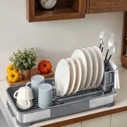 Opvaskestativer & Tørrestativer>Opvaskestativ, 20,6x44,5x13,1 cm, Sølv